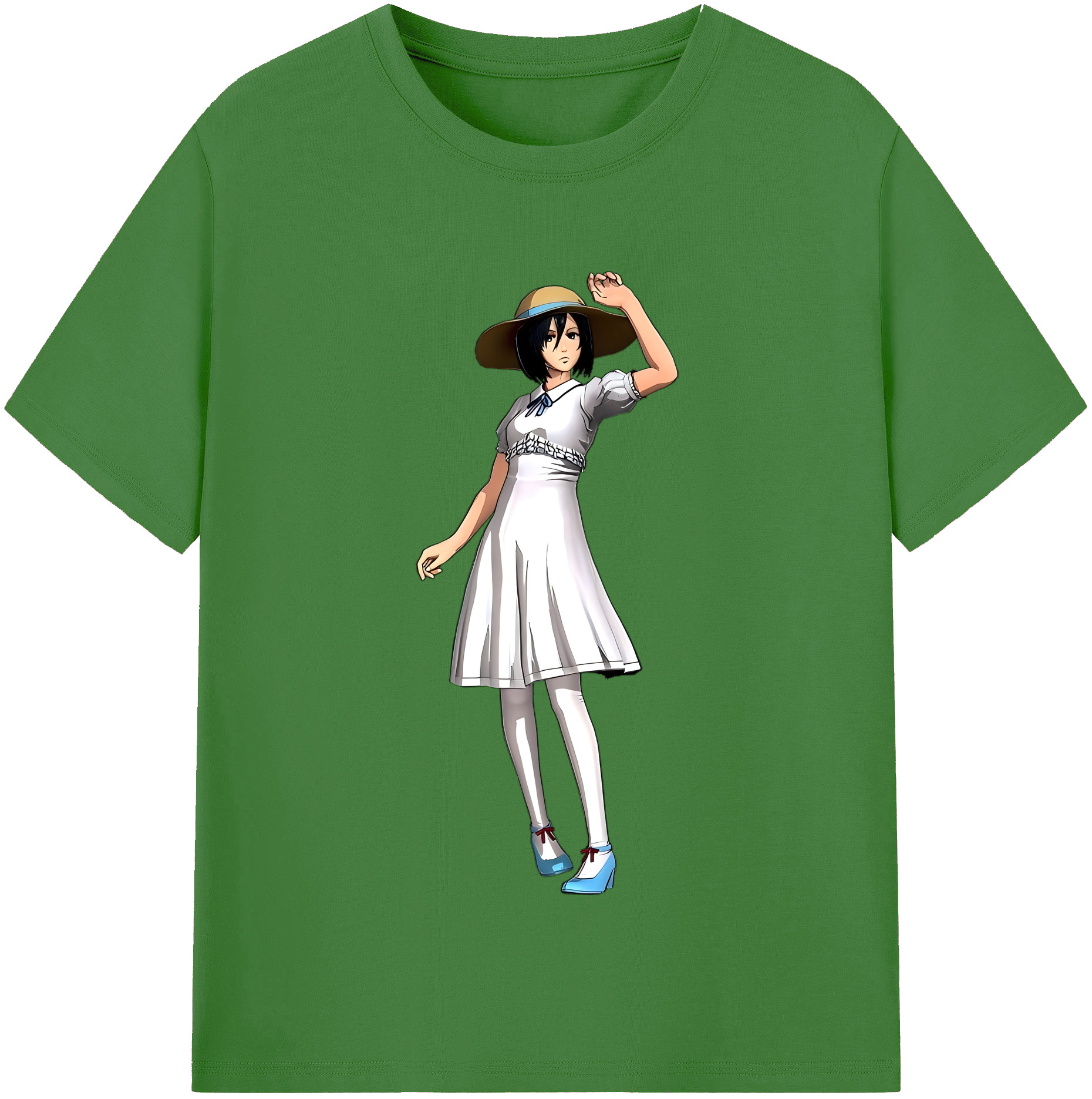 （画像用） 進撃の巨人 ミカサ·アッカーマン Attack on Titan Mikasa Ackerman レディースカジュアルプリントTシャツ（綿100％）
